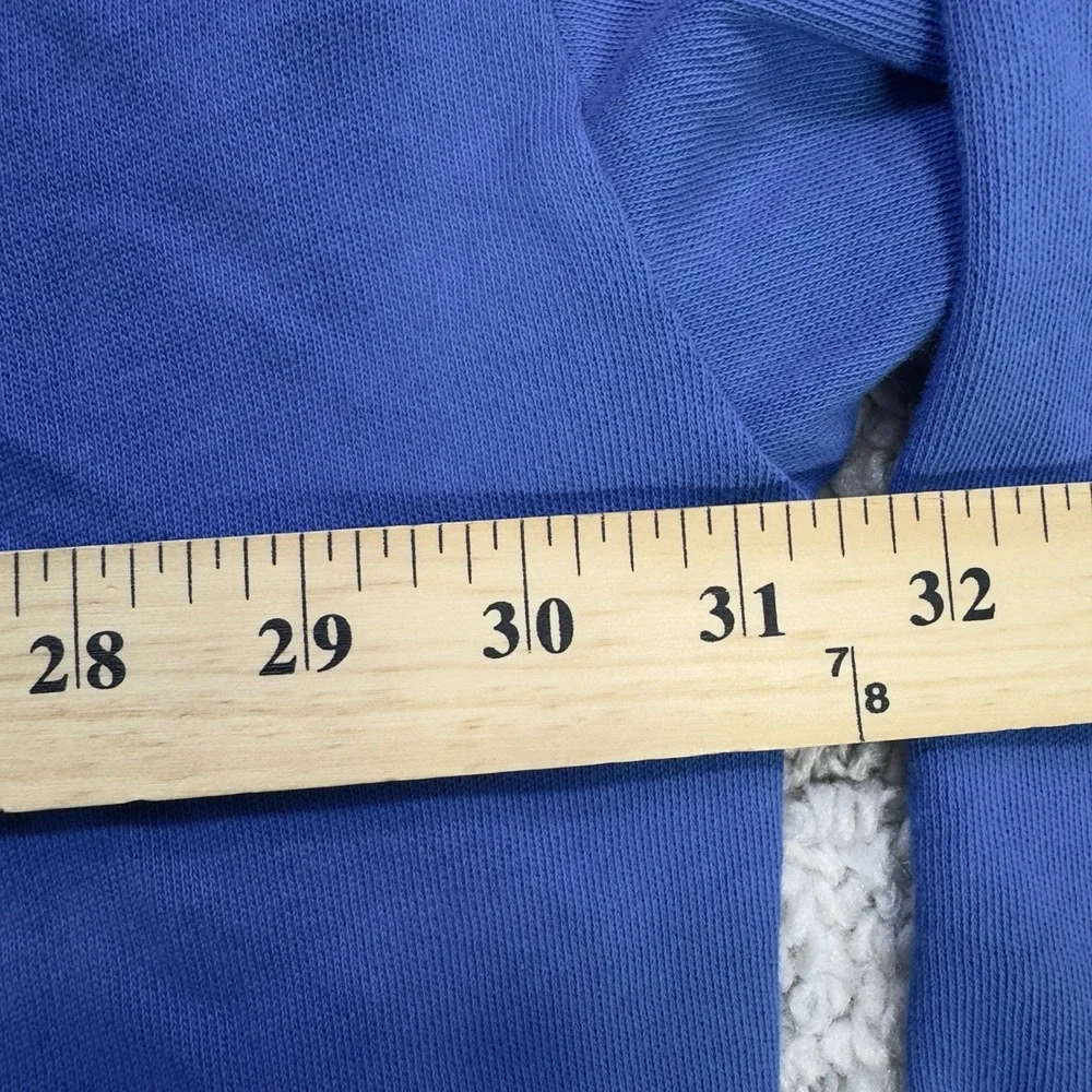 J.‎ Crew Full Zip Hoodie Unisex Cropped Size 3X Blue Pockets Fall Casual